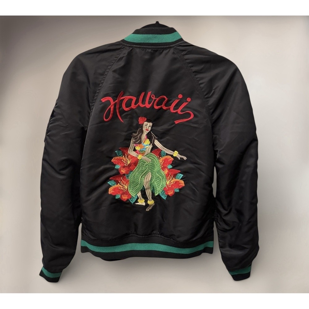 Alpha Industries Hawaii MA-1 Reversible Souvenir Jacket Bomber Sukajan Sz Small‎